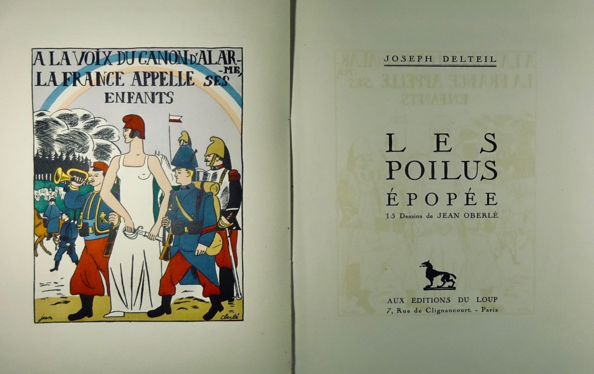 DELTEIL - Les poilus épopée. Aux Éditions du Loup, 1926, illustré par OBERLÉ.-photo-2