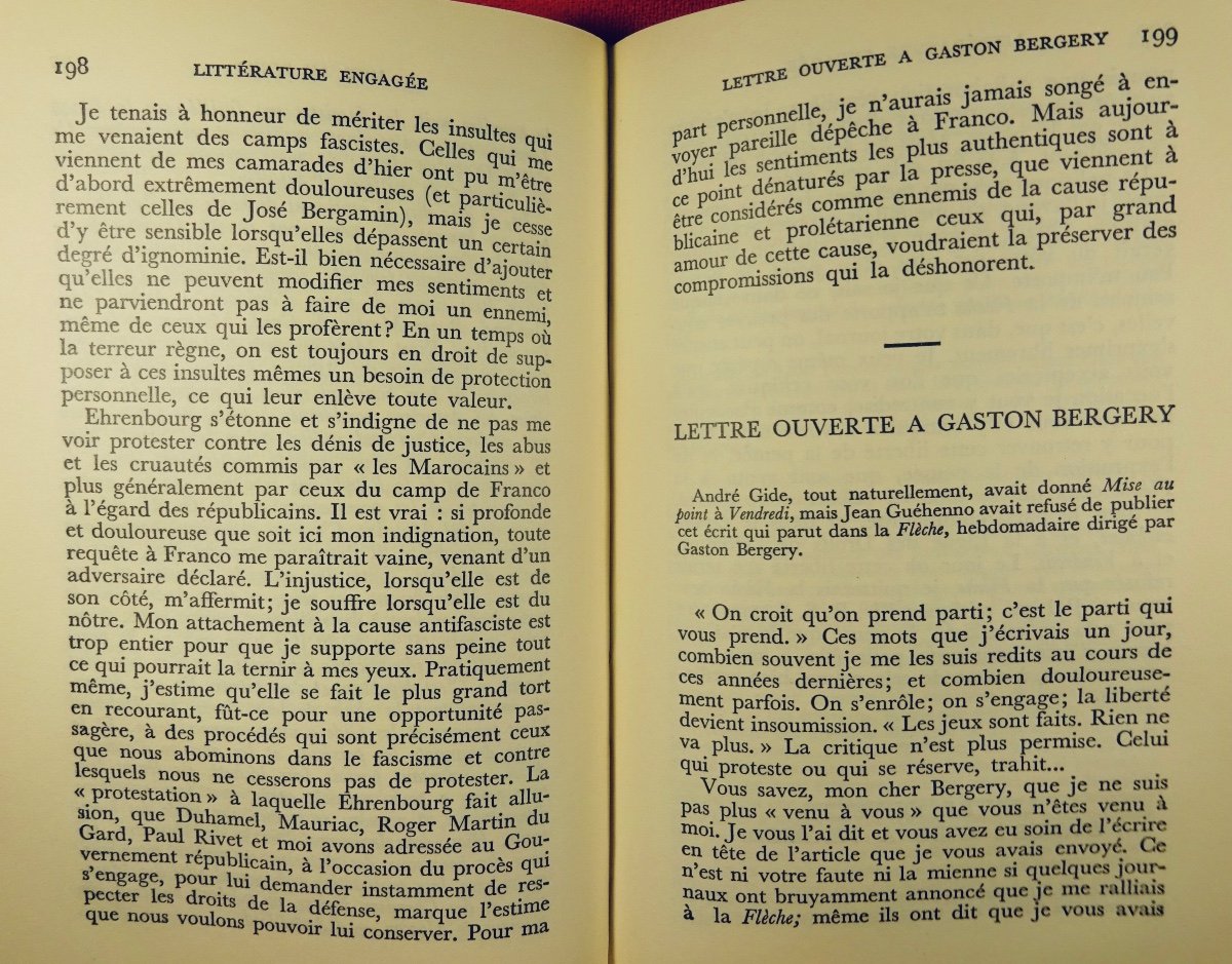 GIDE (André) - Littérature engagée. Gallimard, 1950, cartonnage Paul BONET.-photo-7