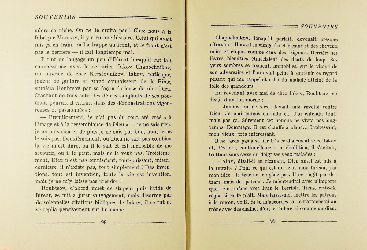 Gorki (maxime) - Memories Of My Literary Life. Editions Du Sagittaire, Simon Kra, 1923.-photo-5