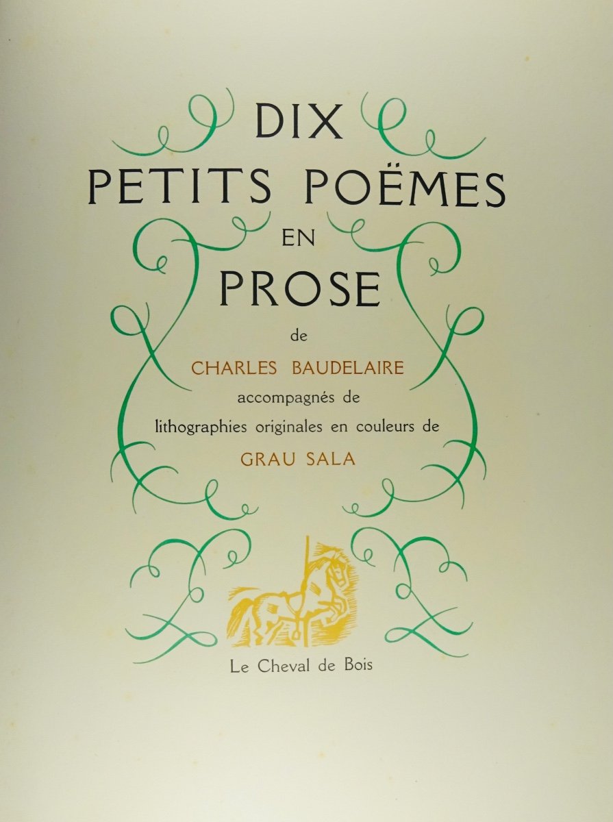 BAUDELAIRE - Dix petits poèmes en prose. Le petit cheval de bois, 1944. Illustré par GRAU-SALA.-photo-1