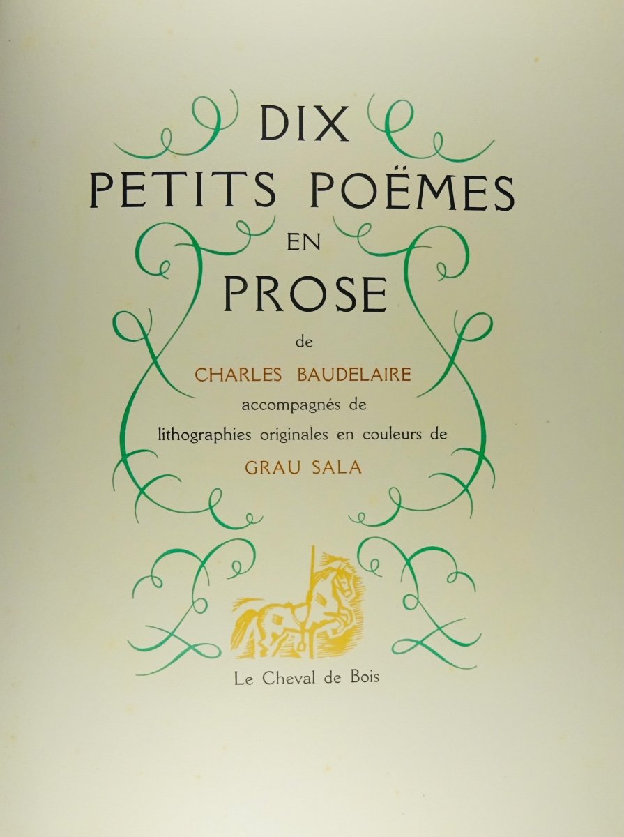 Baudelaire - Ten Little Prose Poems. The Little Wooden Horse, 1944. Illustrated By Grau-sala.-photo-1