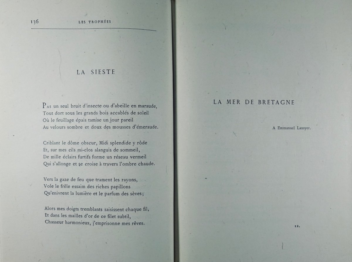 HÉRÉDIA (José-Maria) - Les trophées. Paris, Alphonse Lemerre, 1893. Édition originale.-photo-6