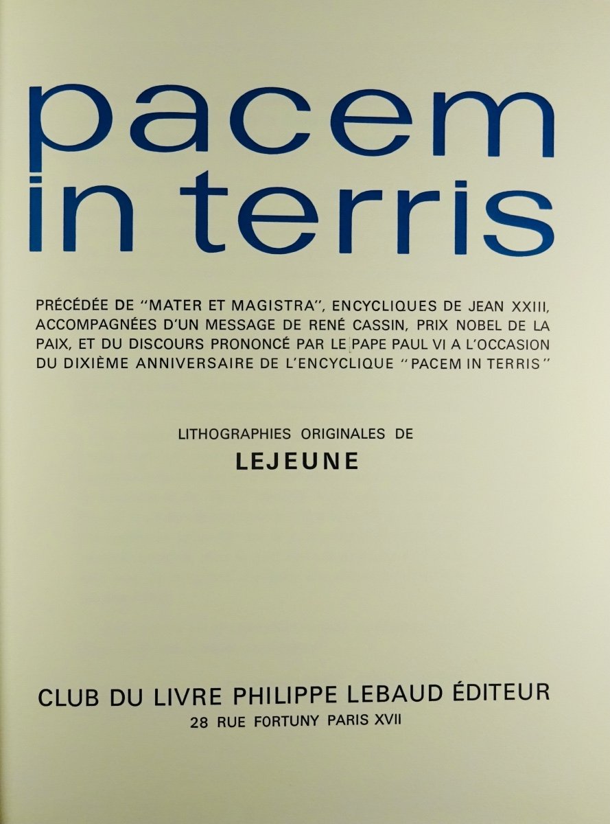 JEAN XXIII - Pacem in terris. et  Mater et magistra.  Club du livre, illustré Par Jansen.-photo-4