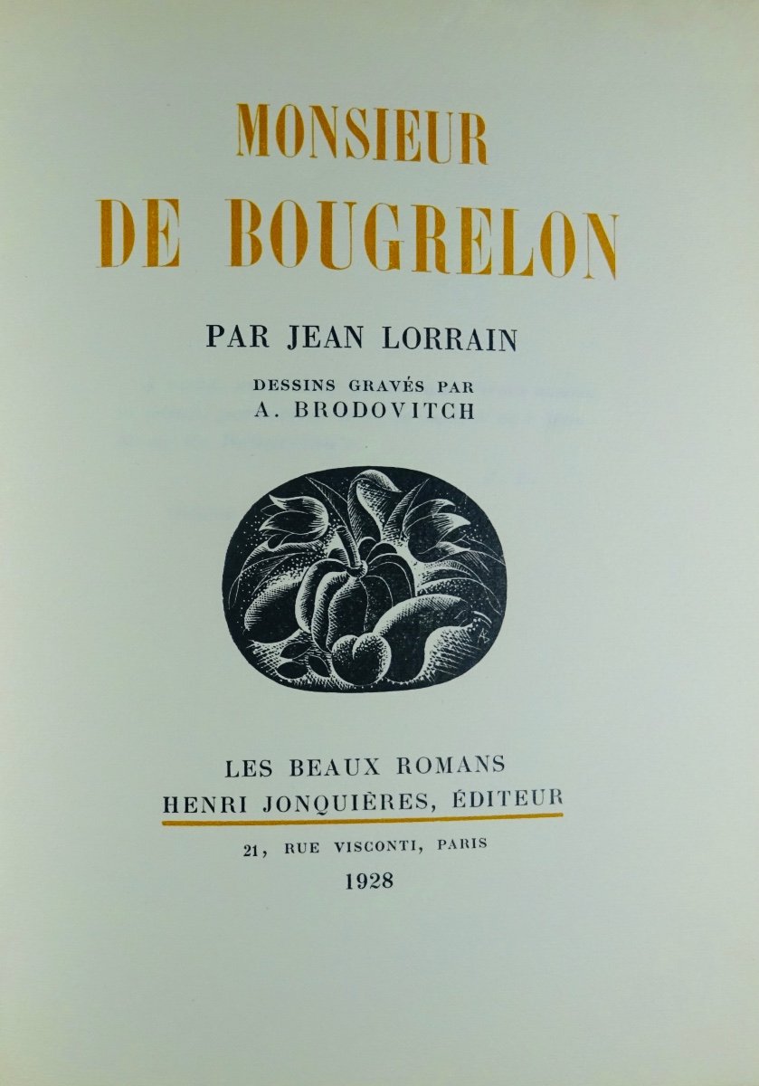 Lorrain - Monsieur De Bougrelon. Henri Jonquières, 1928, Illustrated By A. Brodovich.-photo-2