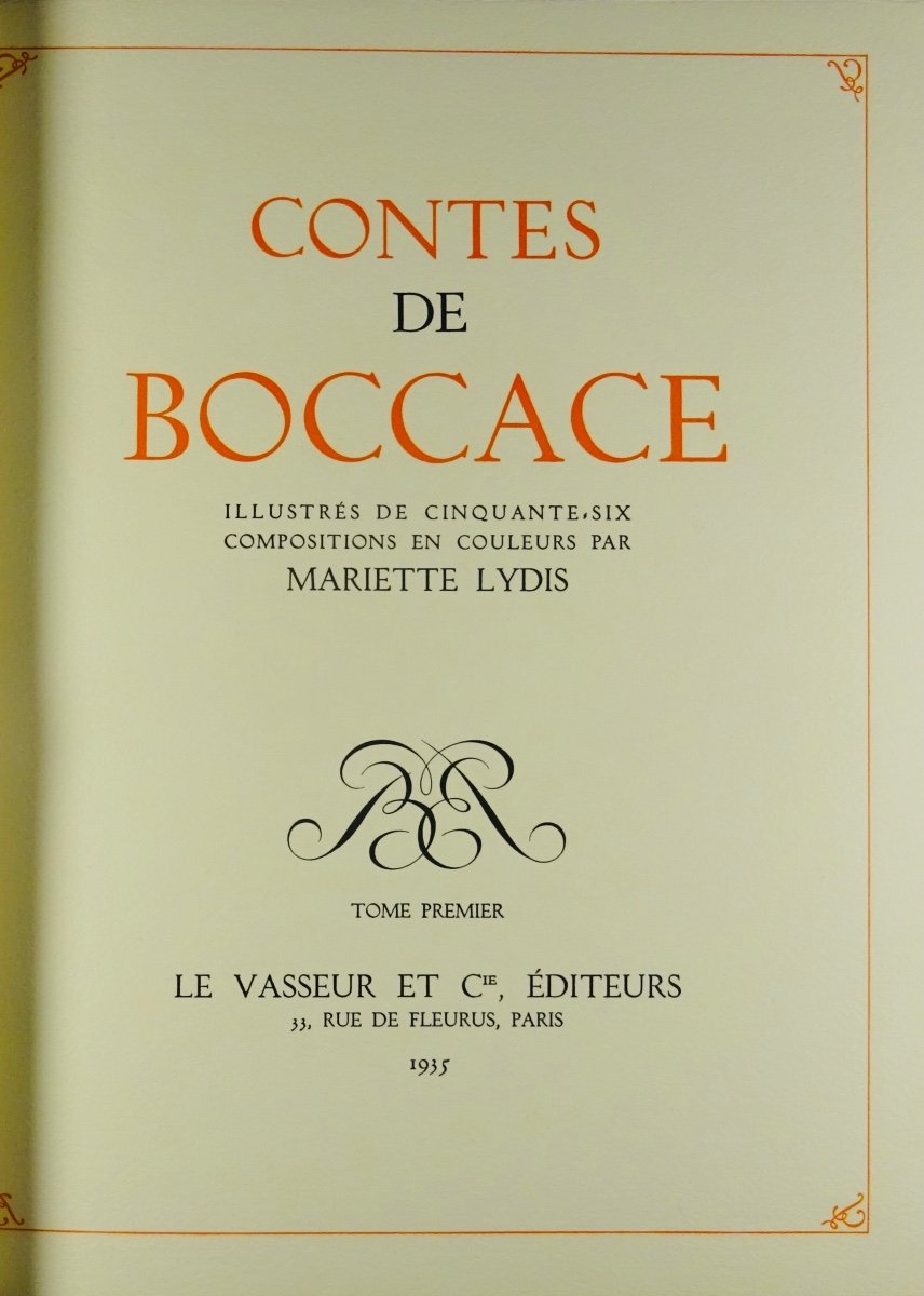 BOCCACE - Contes. Paris, Le Vasseur et Cie, 1935, illustré par Mariette LYDIS.-photo-3