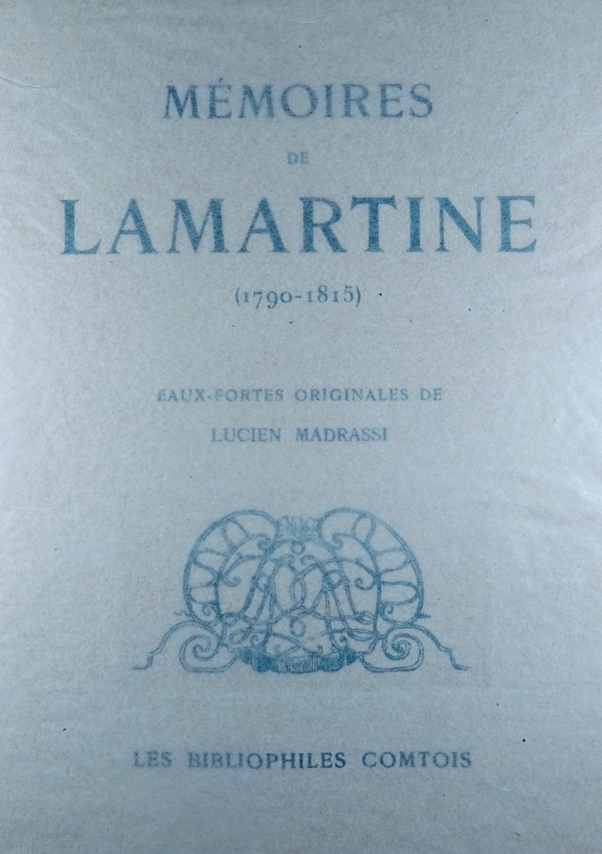 LAMARTINE - Mémoires (1790-1815). Bibliophiles Comtois, 1933, illustré par MADRASSI.-photo-7