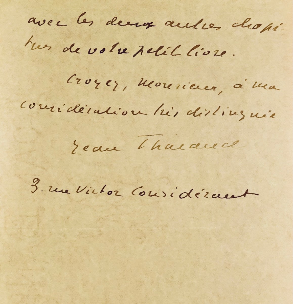 THARAUD (Jean) - Trois lettres de l'écrivain Jean Tharaud, manuscrites, vers 1920.-photo-5