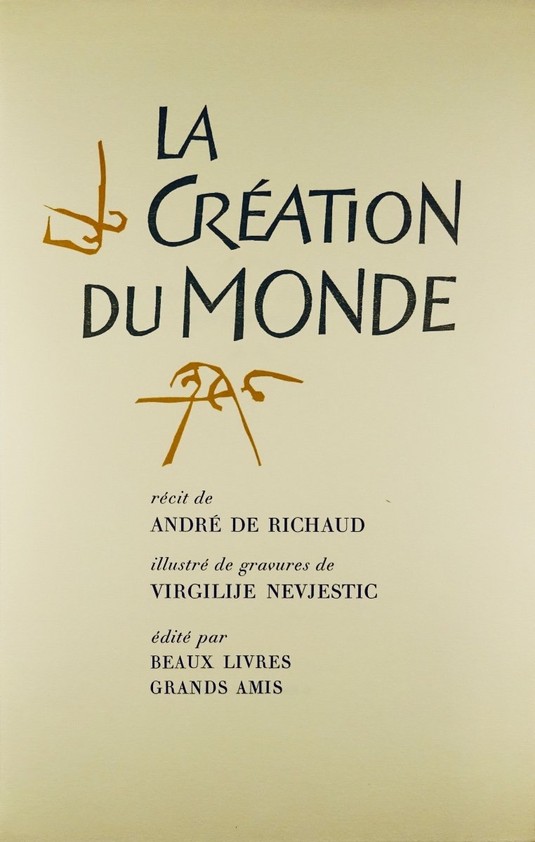 Richaud - The Creation Of The World. Nancy, Beaux Livres Grands Amis, 1970, Illustrated By Nevjestic.-photo-3