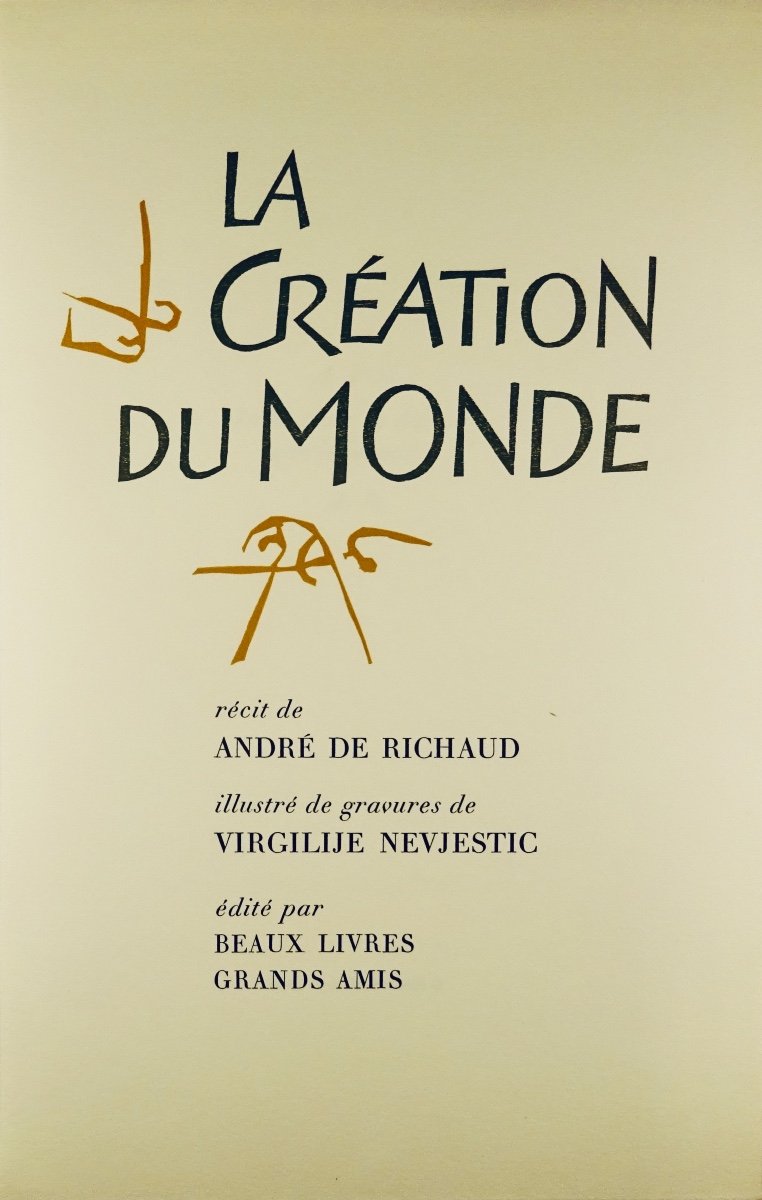 RICHAUD - La création du monde. Nancy, Beaux Livres Grands Amis, 1970, illustré par NEVJESTIC.-photo-3