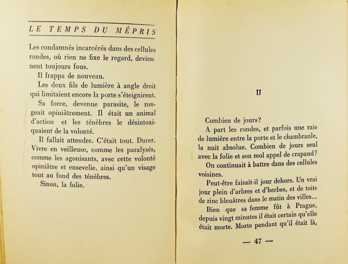 Malraux (andré) - The Time Of Contempt. Paris, éditions Gallimard, 1944, Cardboard Paul Bonnet.-photo-4