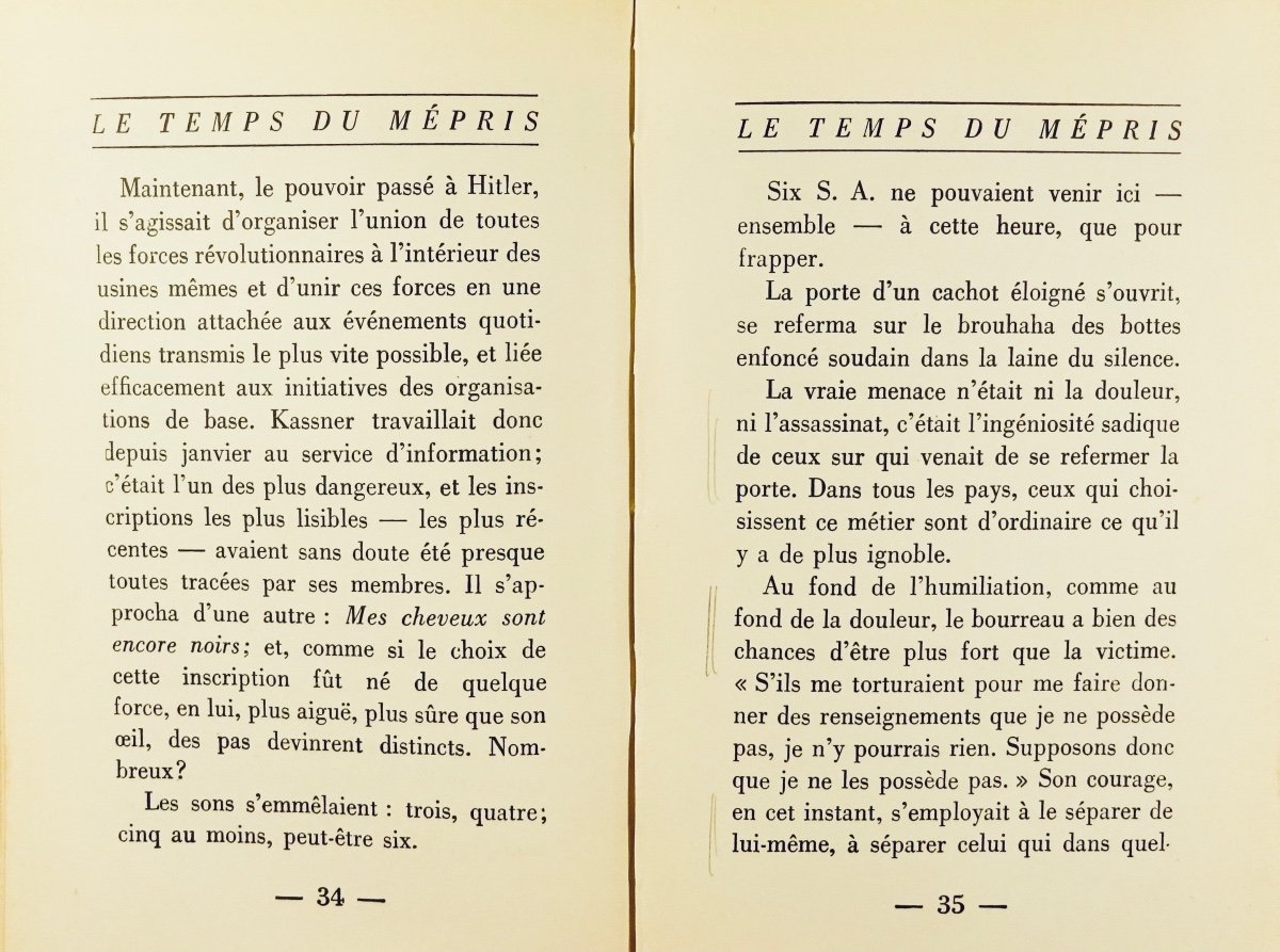 Malraux (andré) - The Time Of Contempt. Paris, éditions Gallimard, 1944, Cardboard Paul Bonnet.-photo-5