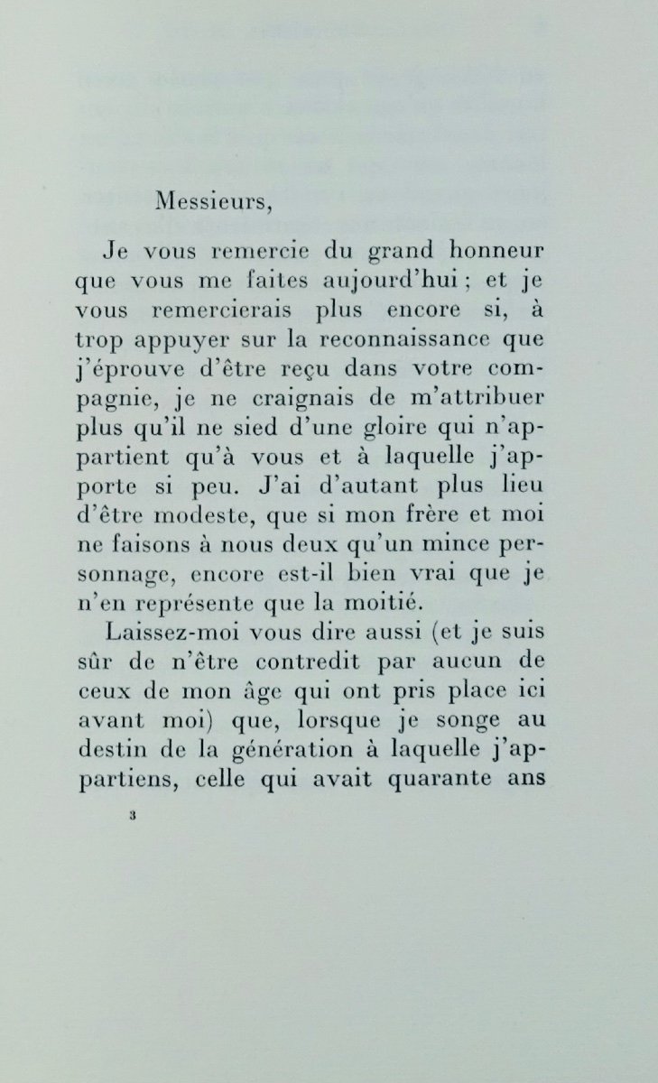 THARAUD et DUHAMEL - Discours de réception de M. Jérôme Tharaud à l'Académie Française. 1940.-photo-2