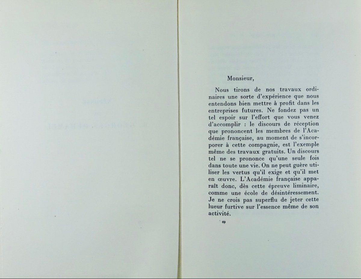THARAUD et DUHAMEL - Discours de réception de M. Jérôme Tharaud à l'Académie Française. 1940.-photo-4