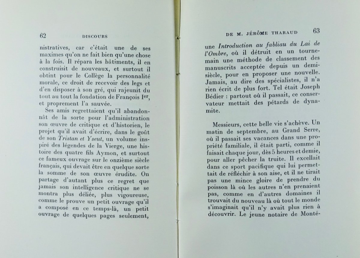 THARAUD et DUHAMEL - Discours de réception de M. Jérôme Tharaud à l'Académie Française. 1940.-photo-6