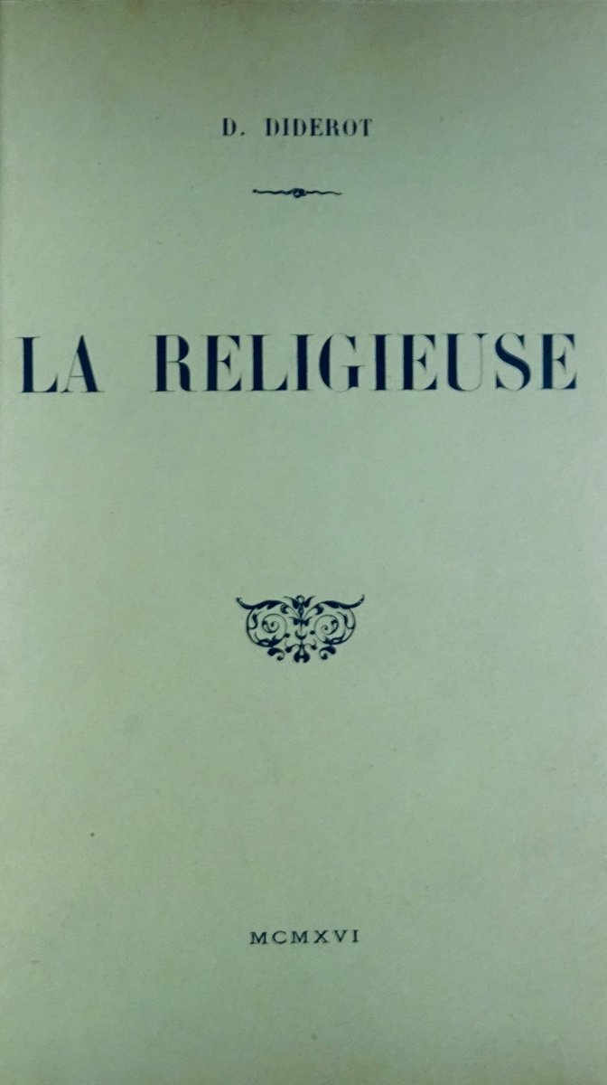  DIDEROT (Denis) - La religieuse. Paris, J. Chevrel, 1916, illustré par VAN MAELE.-photo-1