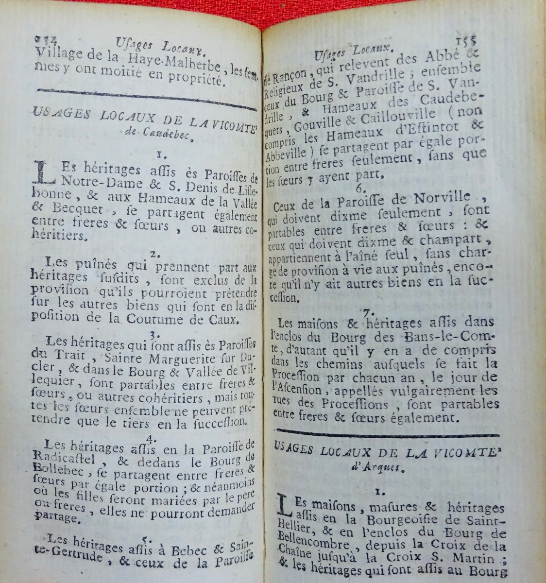 Coutumes Générales Du Pays Et Duché De Normandie, Anciens Ressorts. 1763 Relié d'époque.-photo-7