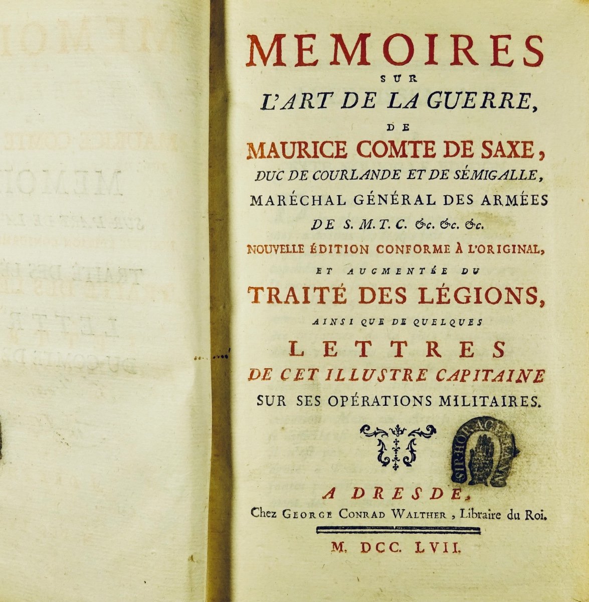 BONNEVILLE - Mémoires Sur l'Art De Guerre De Maurice Comte De Saxe. 1757.-photo-4