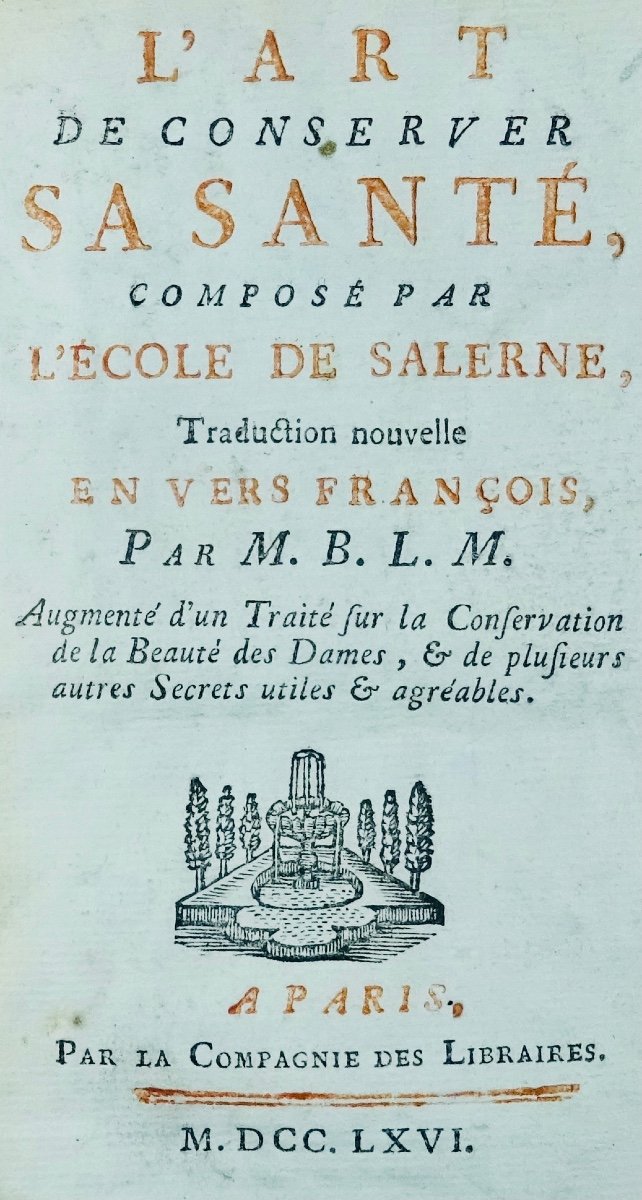 [BRUZEN DE LA MARTINIERE] - L'Art de conserver sa santé, composé par l'école de Salerne. 1777.