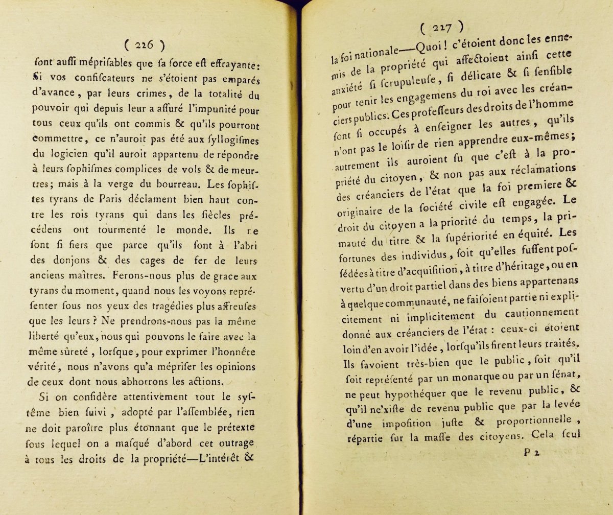 BURKE (Edmund) - Réflexions sur la révolution de France, 1790, reliure d'époque.-photo-6