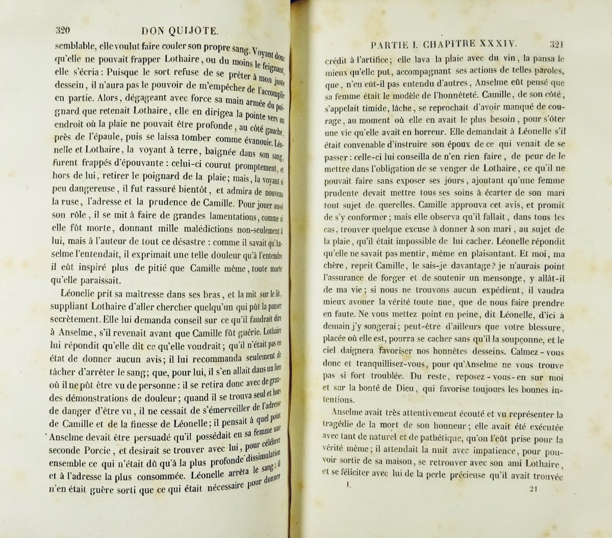 CERVANTÈS - Histoire de Don Quijote de la Manche. Lefèvre, 1837, en reliure d'époque.-photo-1