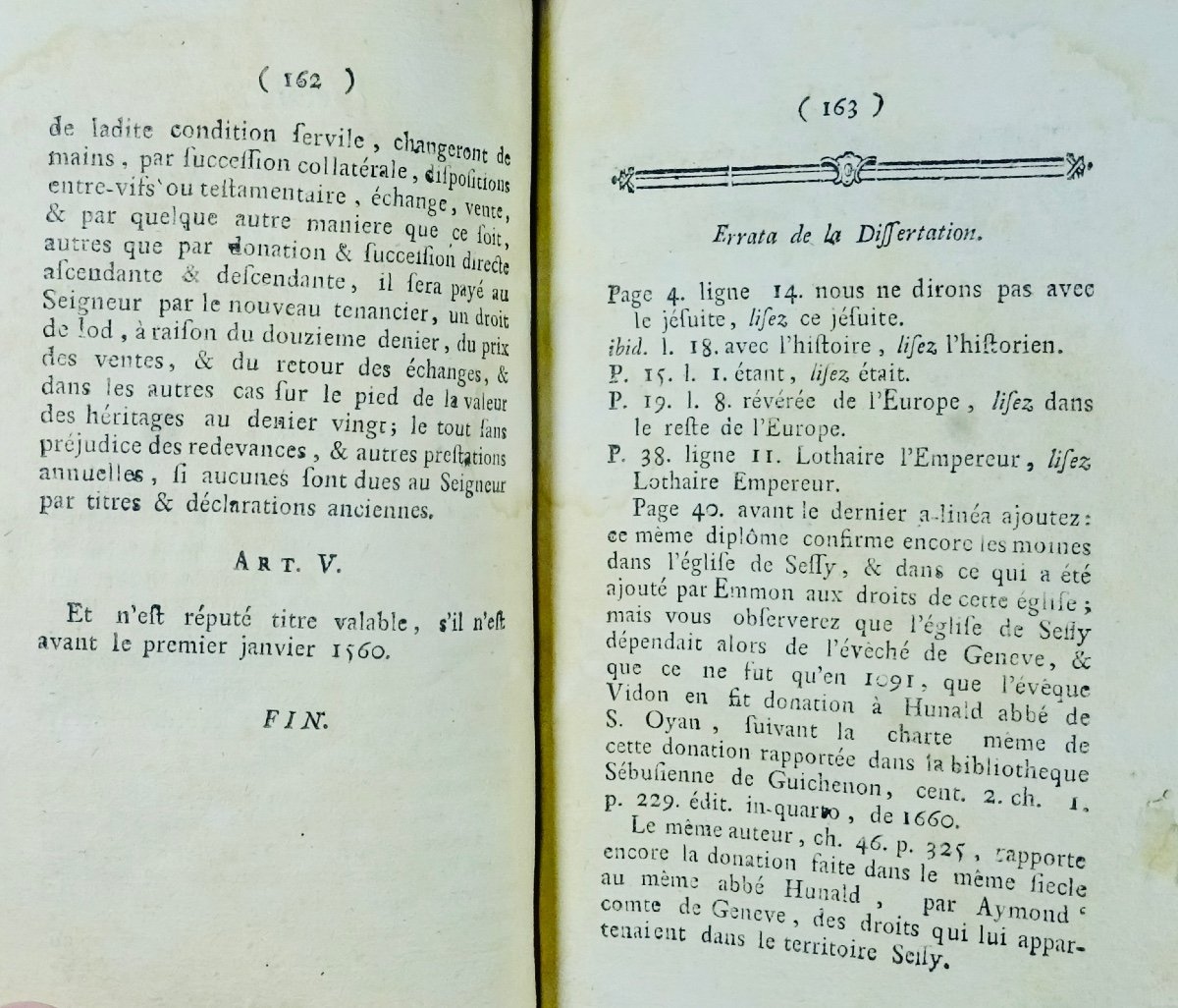 CHRISTIN et VOLTAIRE - Dissertation sur l'établissement de l'abbaye de S. Claude. 1772.-photo-7