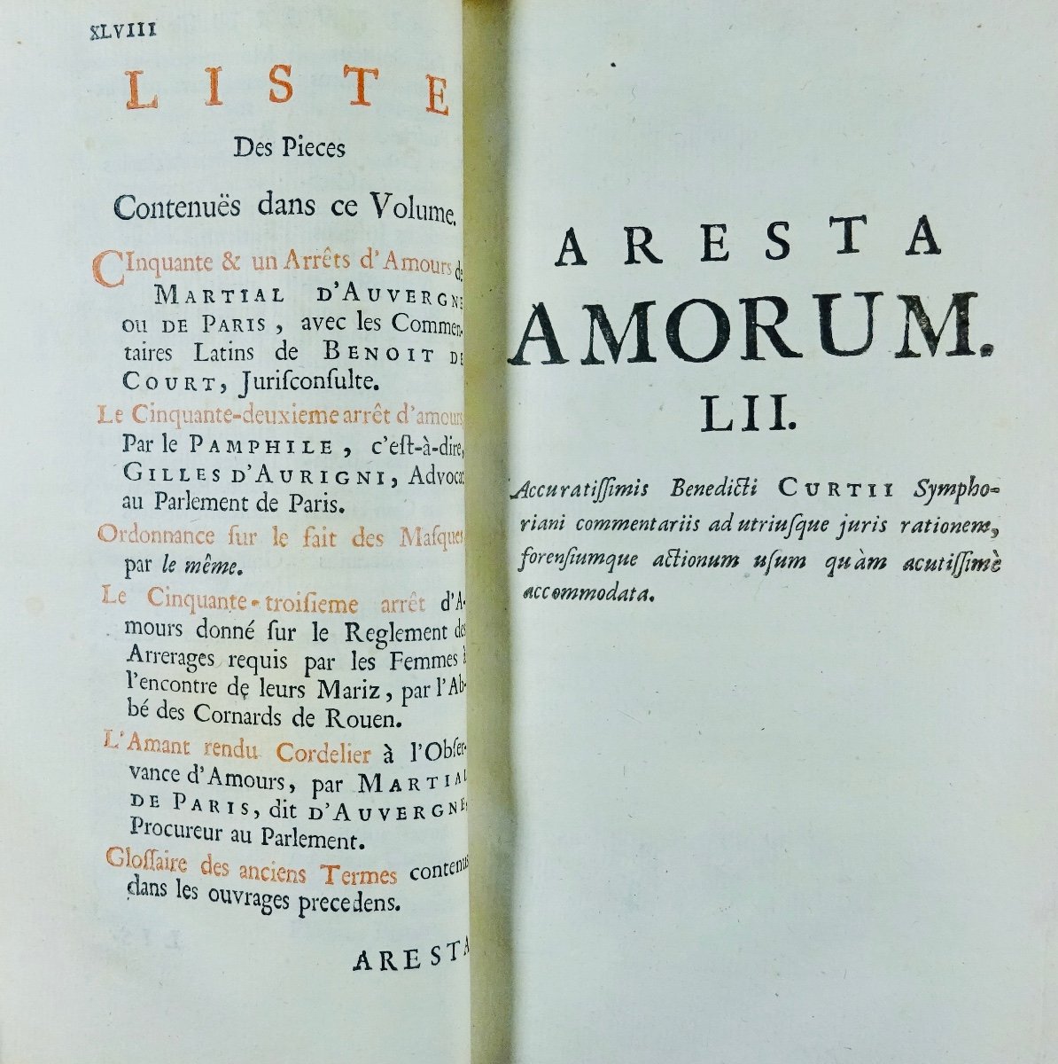 D'AUVERGNE DIT DE PARIS (Martial, procureur au parlement) - Les Arrests d'Amours. 1731.-photo-2