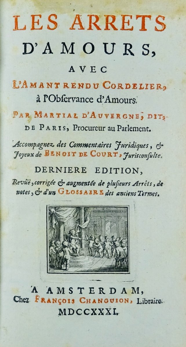 D'AUVERGNE DIT DE PARIS (Martial, procureur au parlement) - Les Arrests d'Amours. 1731.