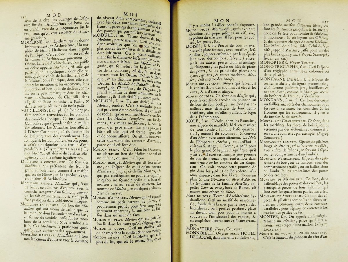 D'AVILER (Augustin-Charles) - Dictionnaire d'architecture civile et hydraulique. Jombert, 1755.-photo-6