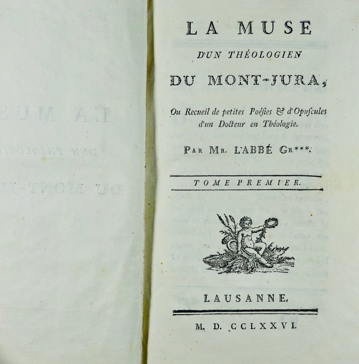 [GRANDJACQUET (L'abbé)] - La muse d'un théologien du Mont-Jura. 1776.-photo-1