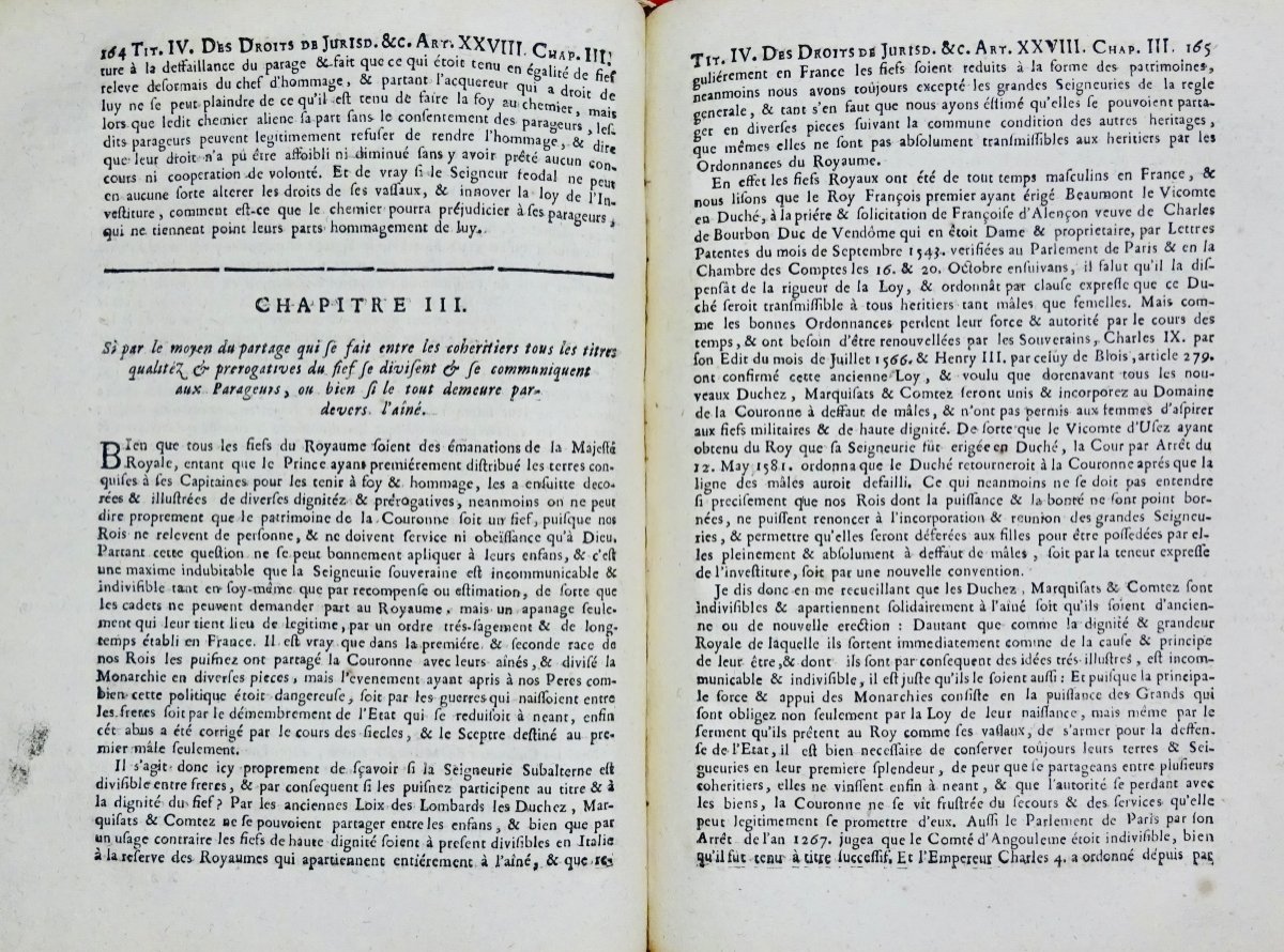 MAICHIN - Commentaires sur la coûtume de St Jean d'Angely. 1708, reliure d'époque.-photo-5