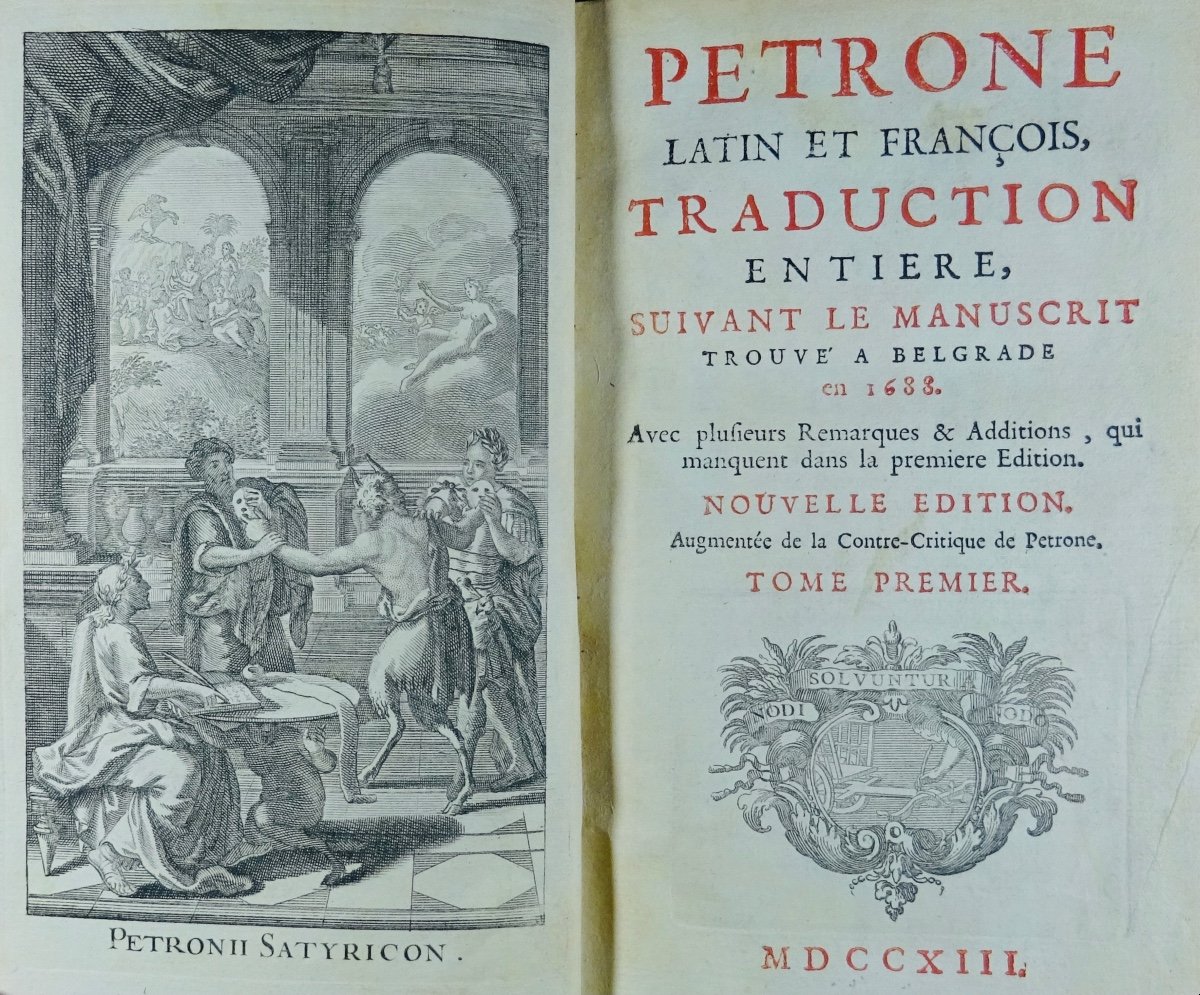 PÉTRONE - Pétrone latin et François suivant le manuscrit trouvé à Belgrade en 1688. 1713.-photo-3