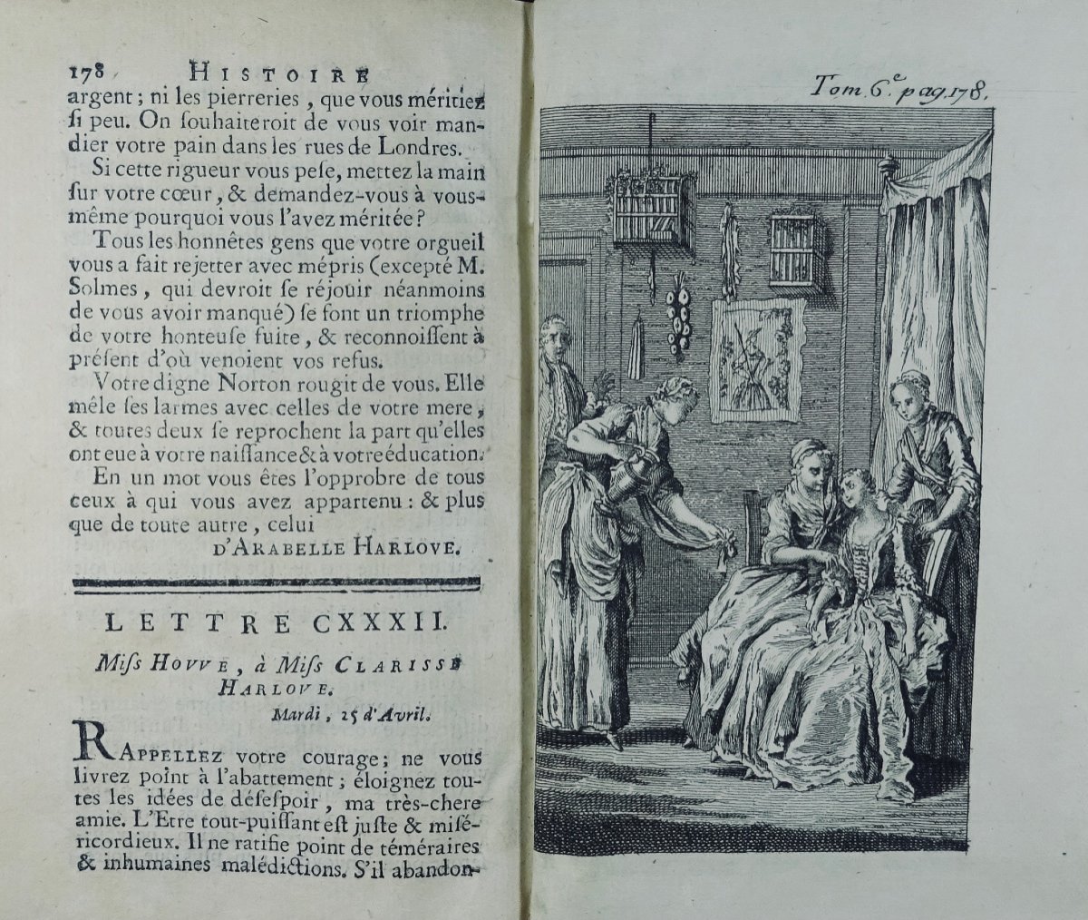 [richardson (samuel)] - English Letters, Or History Of Miss Clarisse Harlowe. 1766.-photo-8