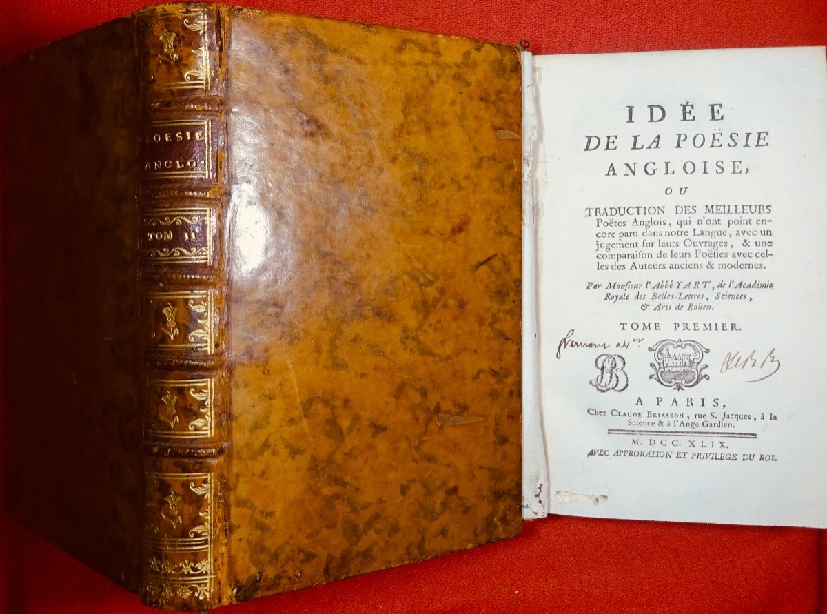 Yart (the Abbot) - Idea Of English Poetry, 1749 In Contemporary Binding.