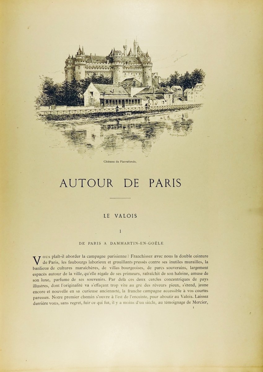 BARRON (Louis) - Autour de Paris. Ancienne Maison Quantin, 1891, cartonnage imprimé d'éditeur.-photo-3