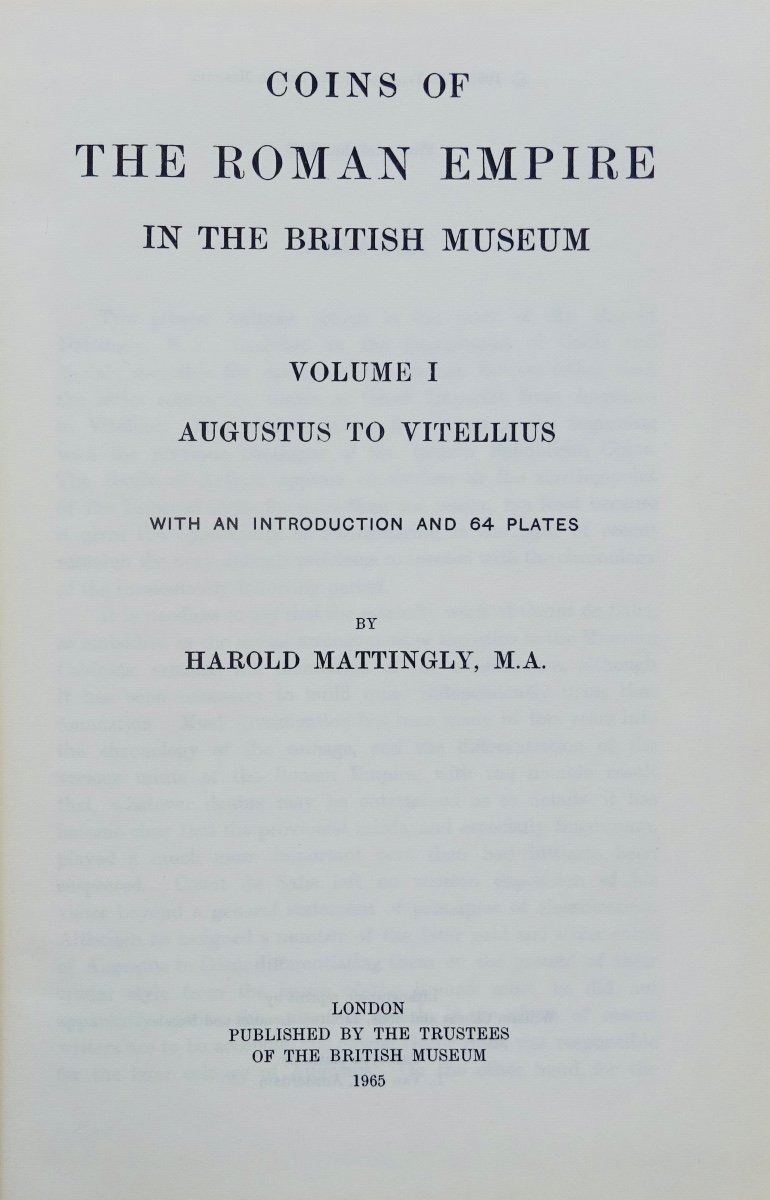 MATTINGLY (Harold) - Coins of the Roman Empire in the British Museum. 1965-1968.-photo-2