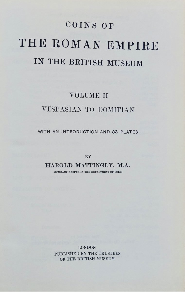 MATTINGLY (Harold) - Coins of the Roman Empire in the British Museum. 1965-1968.-photo-3