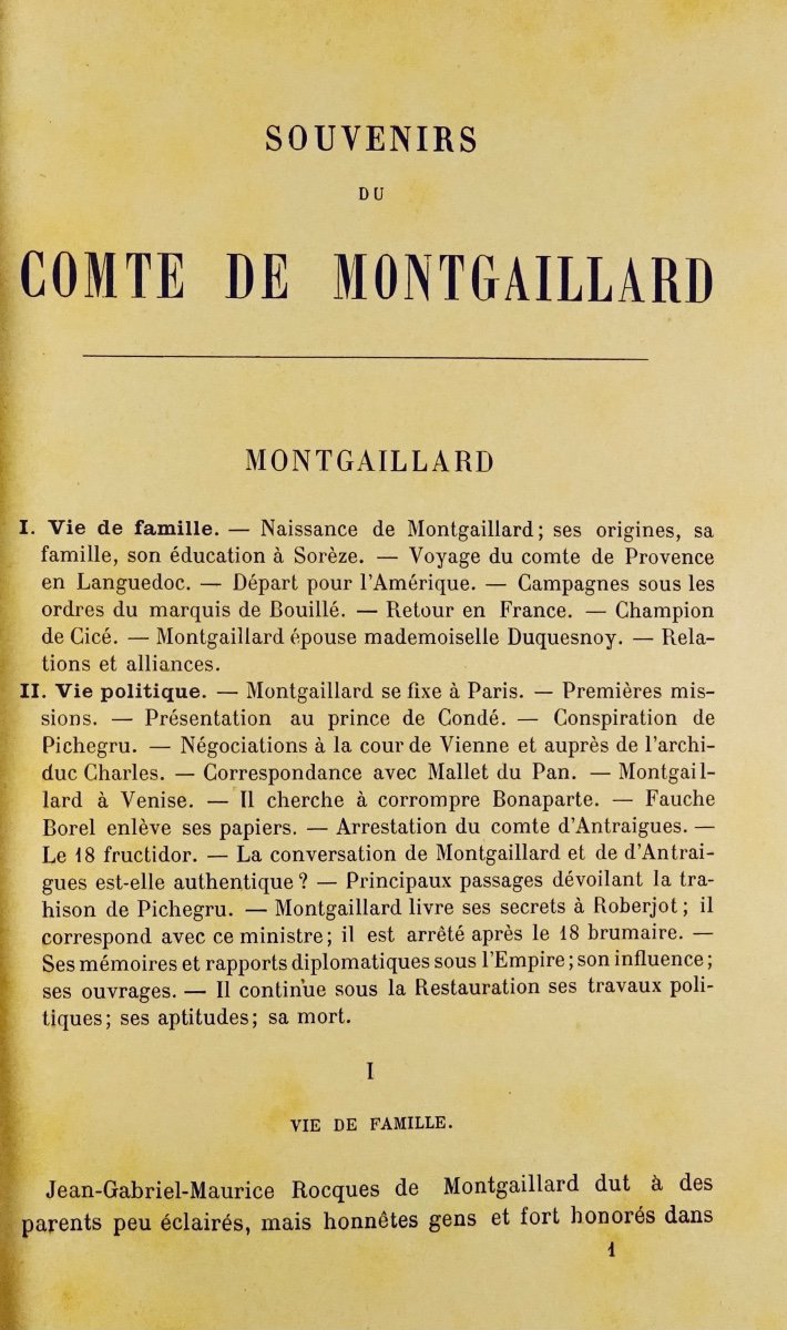 LACROIX (Clément de) - Souvenirs du comte de Montgaillard. 1895, bien relié.-photo-3