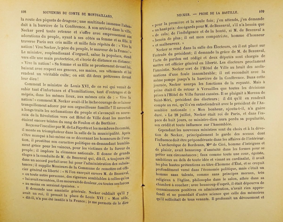 LACROIX (Clément de) - Souvenirs du comte de Montgaillard. 1895, bien relié.-photo-8