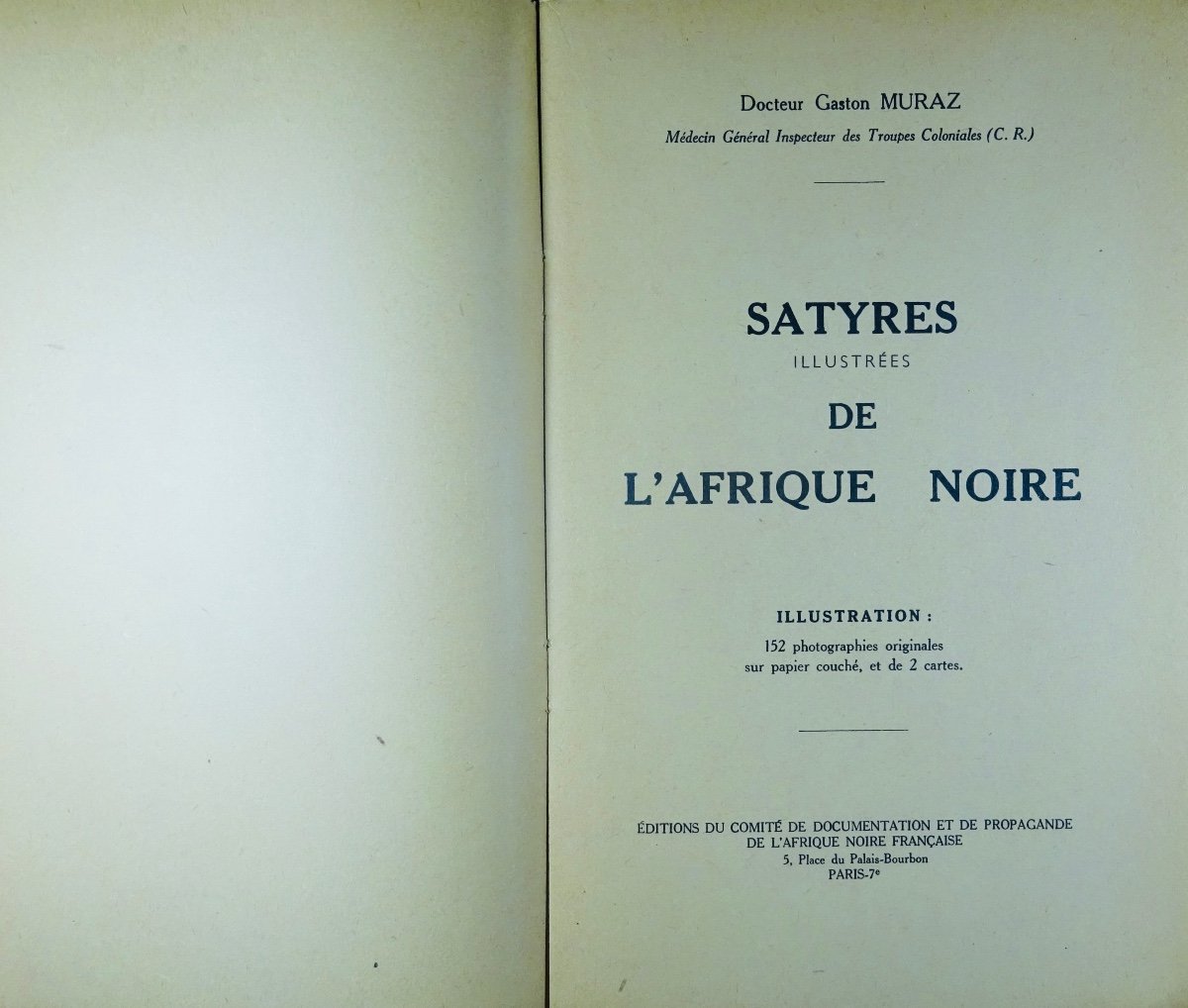 MURAZ (Docteur Gaston) - Satyres illustrées de l'Afrique noire. Broché, 1947.-photo-2