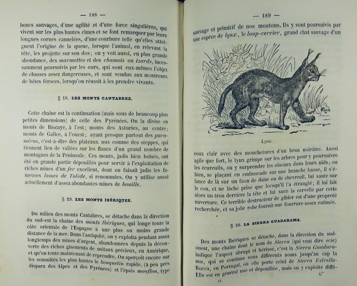 VULLIET (Adam) - Esquisse d'une nouvelle géographie physique. 1855, 3 volumes bien reliés.-photo-7