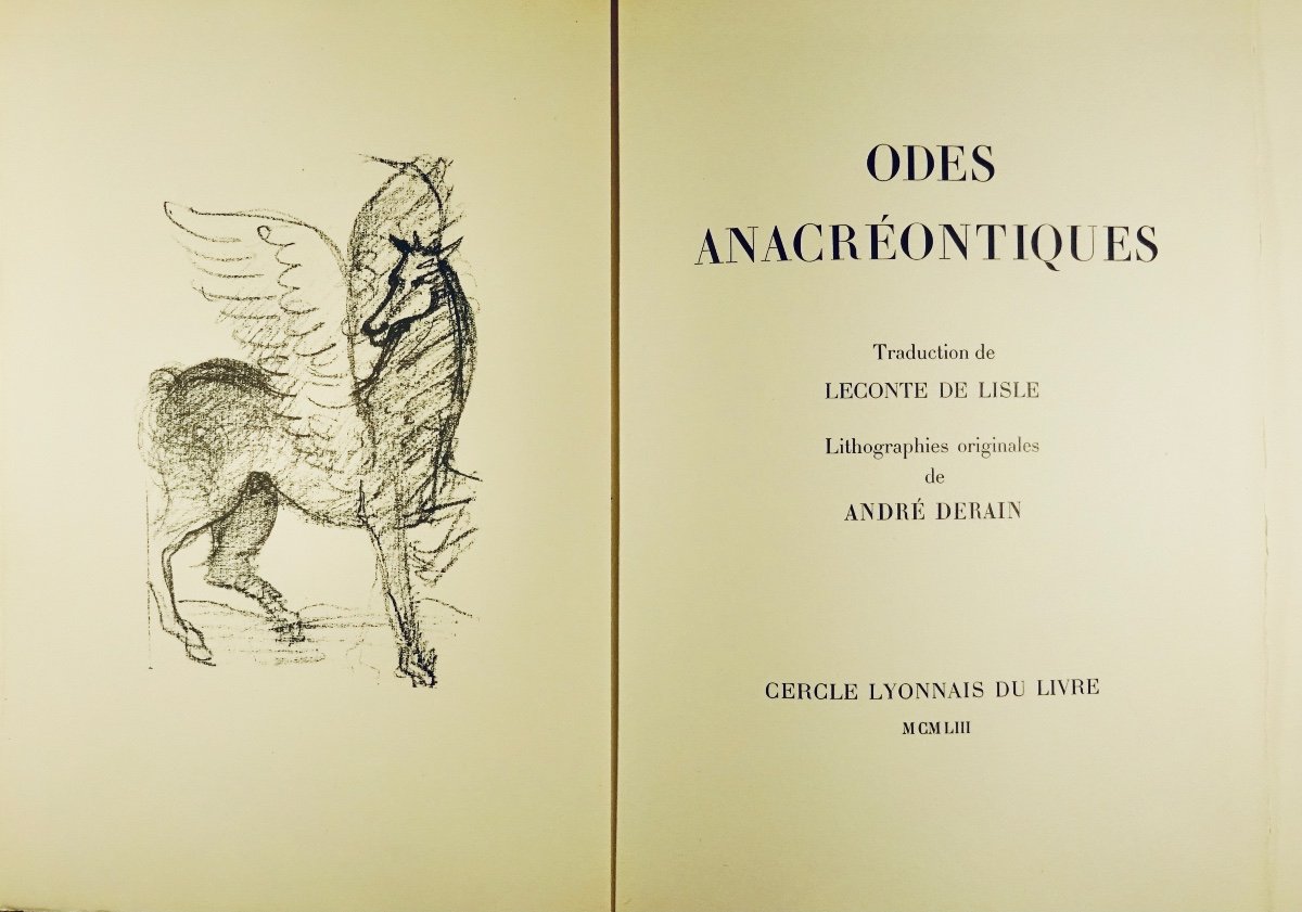 Anacreon - Anacreontic Odes. Cercle Lyonnais Du Livre, 1953, Illustrated By André Derain.-photo-2