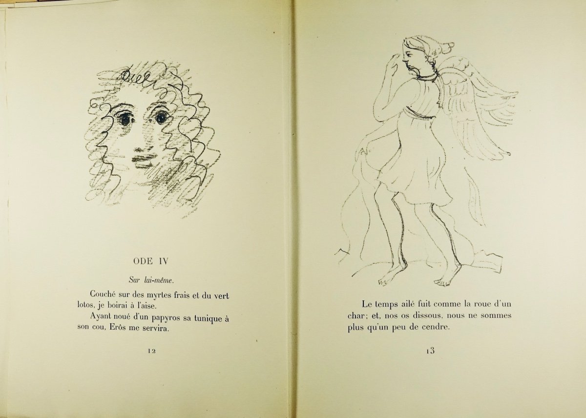 ANACRÉON - Odes anacréontiques. Cercle Lyonnais du Livre, 1953, illustré par André DERAIN.-photo-3
