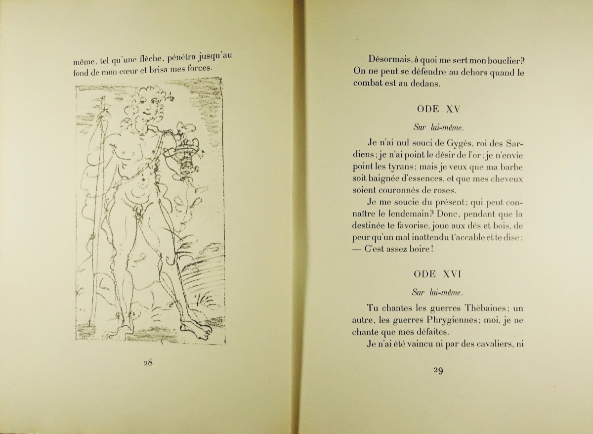Anacreon - Anacreontic Odes. Cercle Lyonnais Du Livre, 1953, Illustrated By André Derain.-photo-1