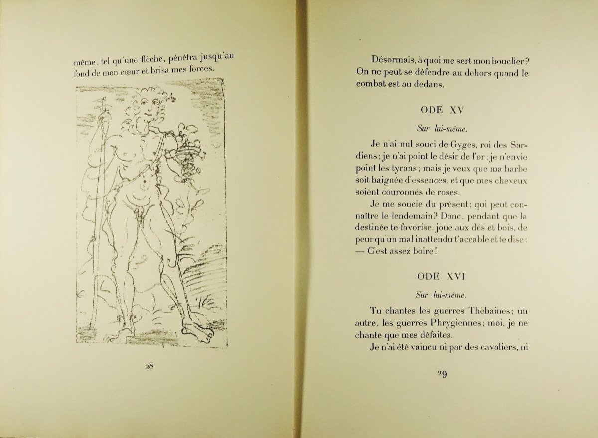 ANACRÉON - Odes anacréontiques. Cercle Lyonnais du Livre, 1953, illustré par André DERAIN.-photo-1