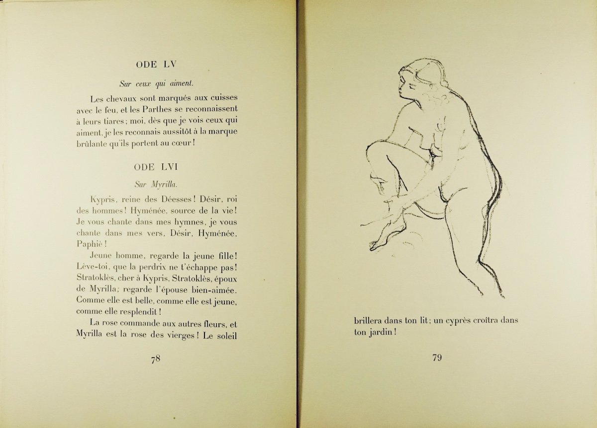 Anacreon - Anacreontic Odes. Cercle Lyonnais Du Livre, 1953, Illustrated By André Derain.-photo-3