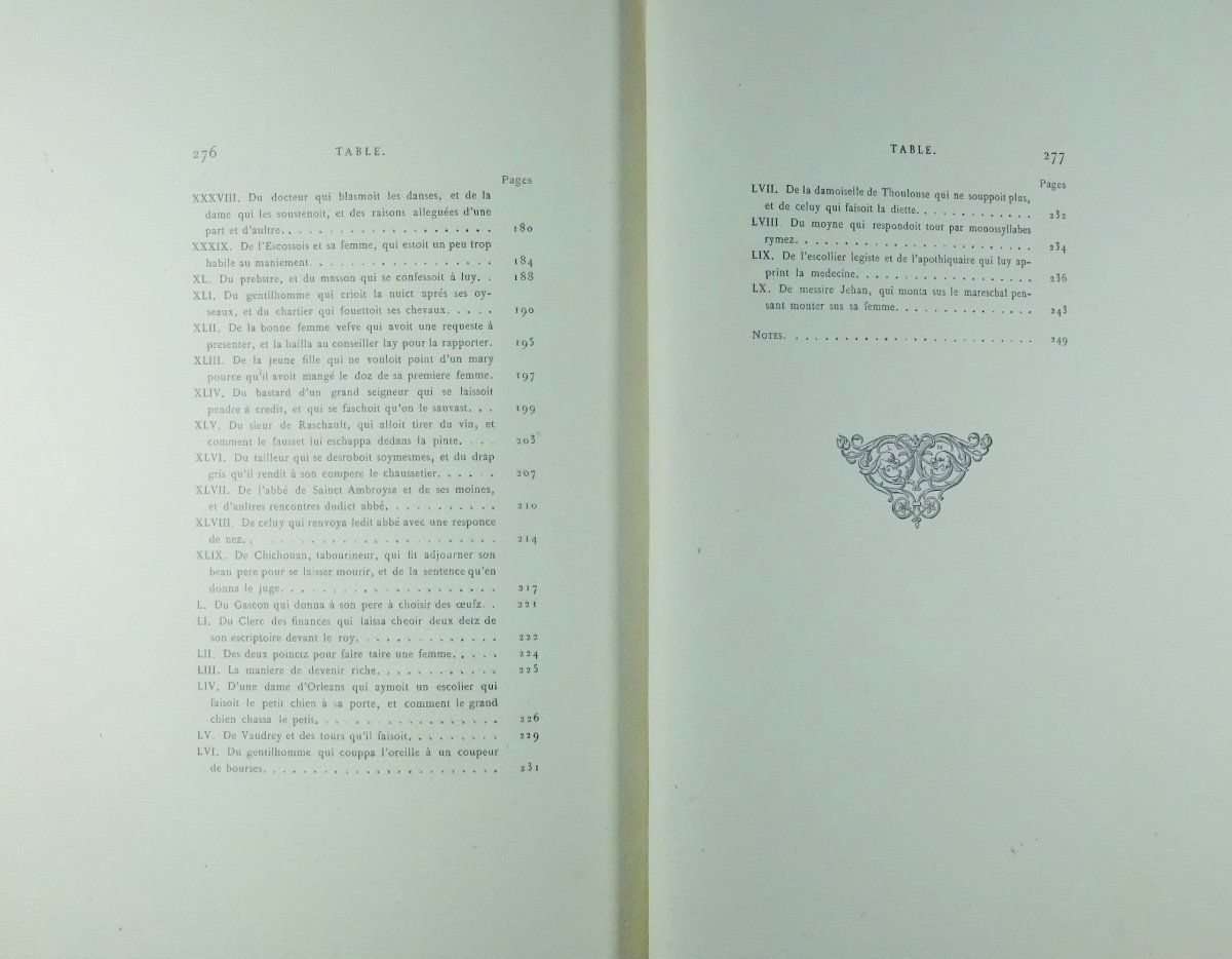 BONAVENTURE DES PERIERS - Nouvelles récréations et joyeux devis. Bibliophiles, 1874.-photo-4
