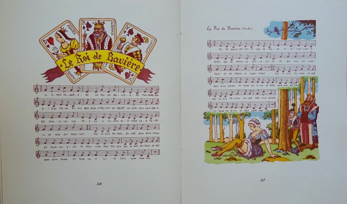 Chansons De Salle De Garde. De Montmartre Au Quartier Latin. Vers 1920, Illustré En Couleurs.-photo-8