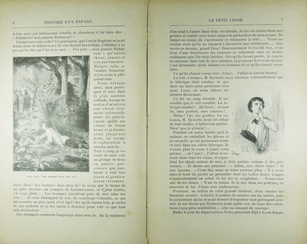Daudet- Malot - Stevenson - Three Novels For Everyone. Hetzel, 1880, Publisher's Cardboard.-photo-3