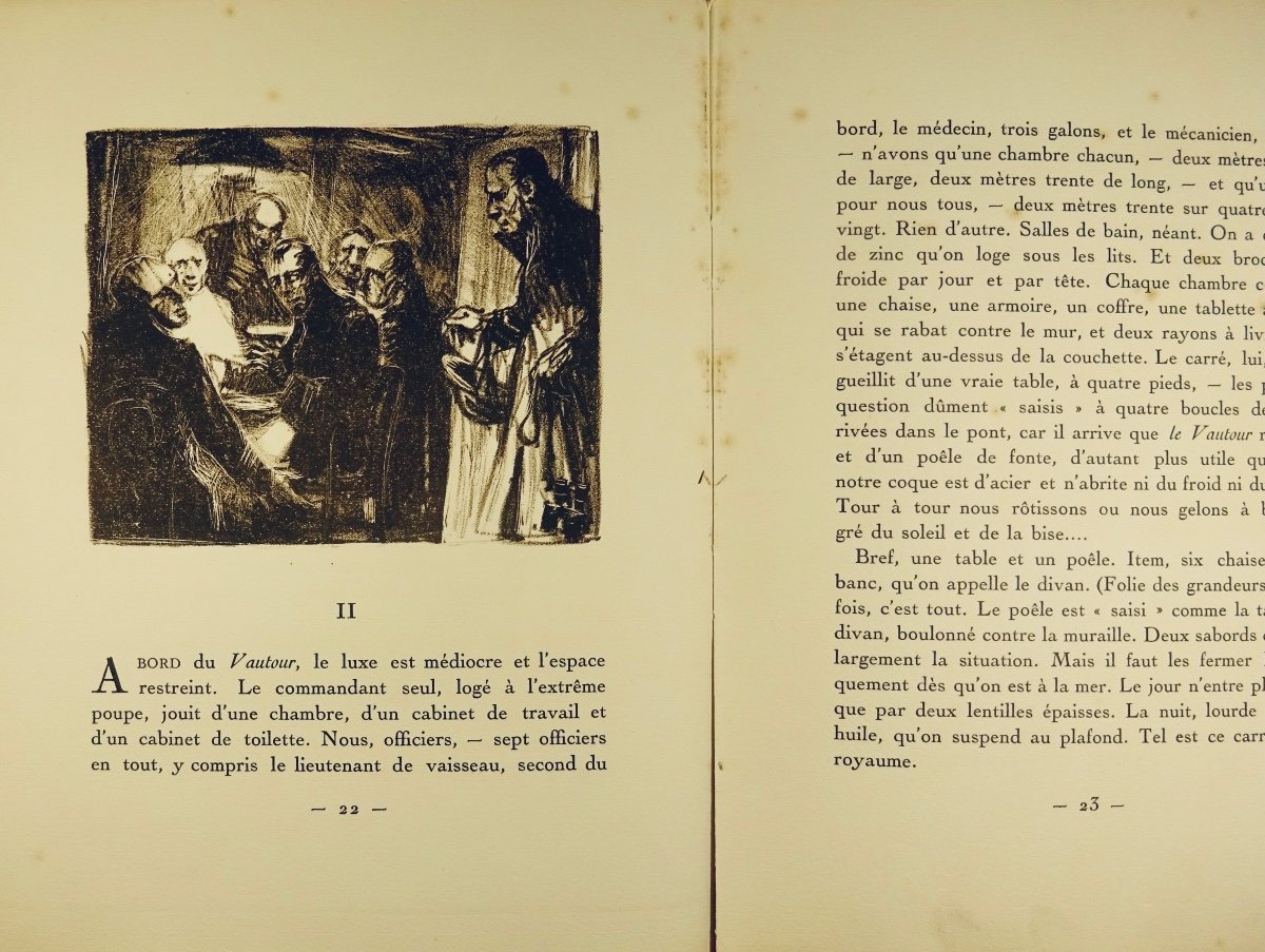 FARRÈRE (Claude) - La nuit en mer. Paris, Flammarion, 1928, illustré par FOUQUERAY.-photo-2