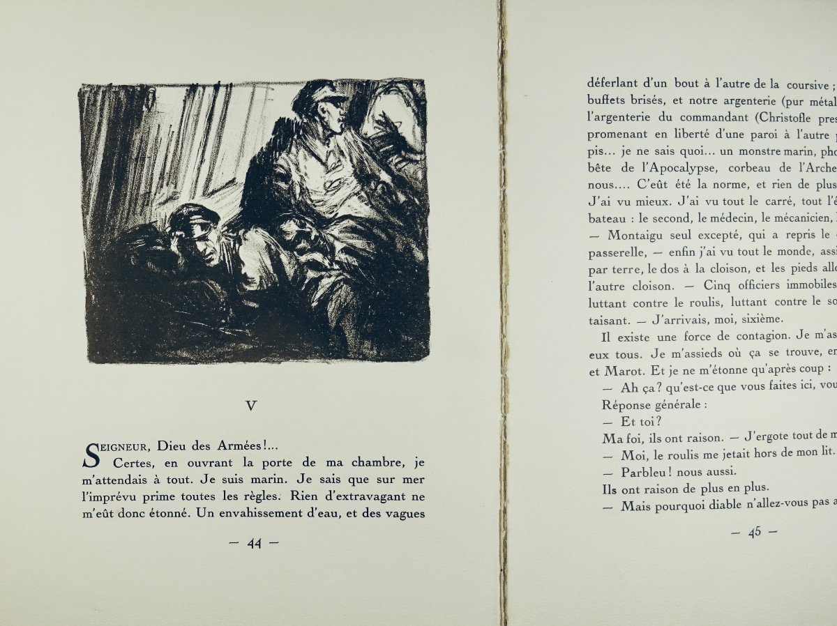 FARRÈRE (Claude) - La nuit en mer. Paris, Flammarion, 1928, illustré par FOUQUERAY.-photo-5